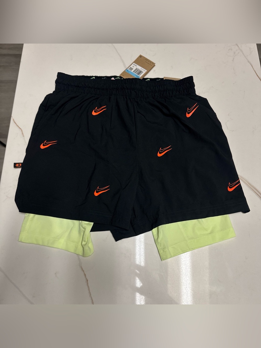 Nike Basketball Shorts Mens M Black DNA KD Dri-FIT 2-In-1 HJ4215-011